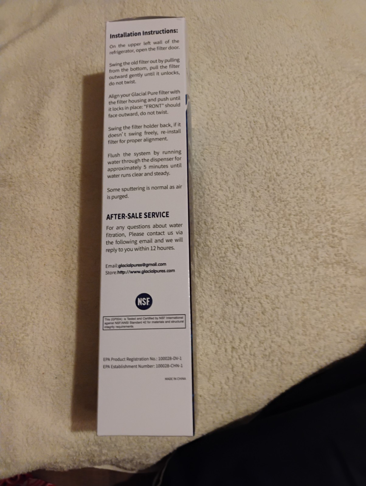 Glacial Pure Ice Maker Replacement Filter Model # GP004 Kenmore 9999 NEW