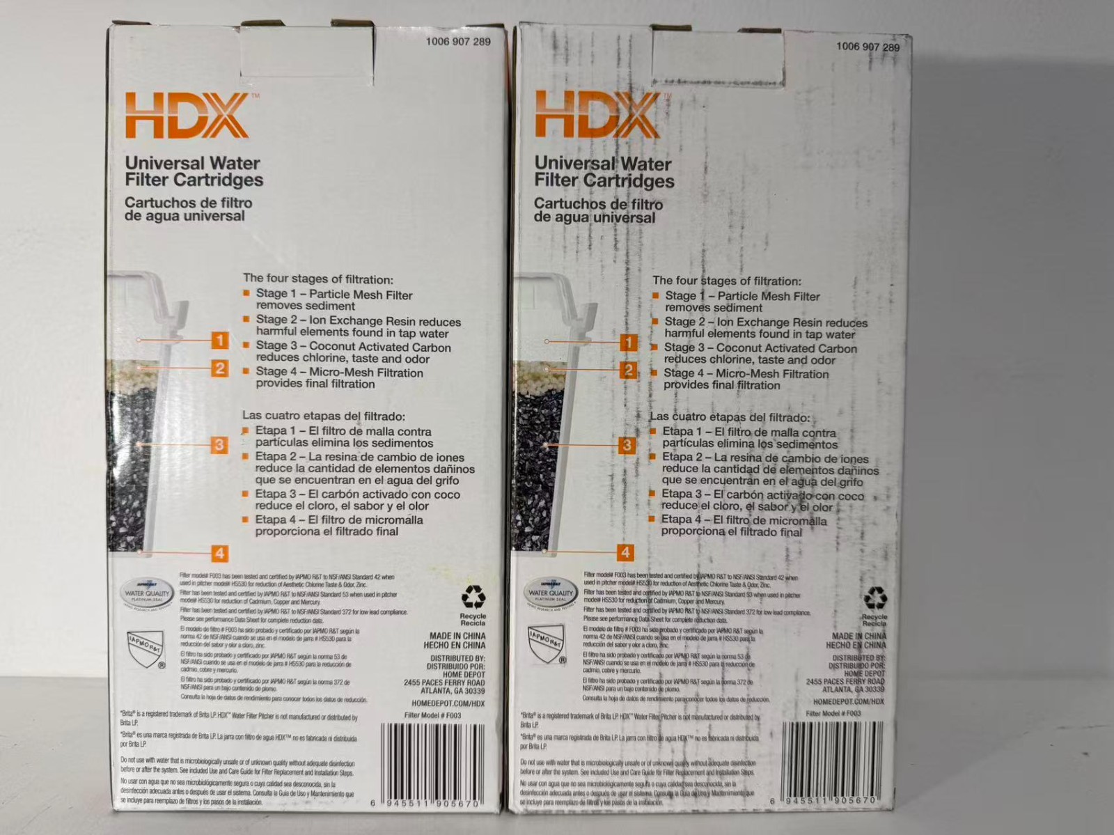 2 BOXES-HDX Water Pitcher Replacement Water Filter Cartridges BPA Free