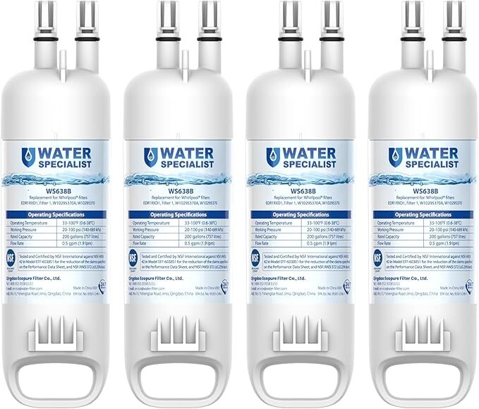 (4)Waterspecialist Refrigerator Filter,Replacement for Kenmore® 46-9081, 46-9930