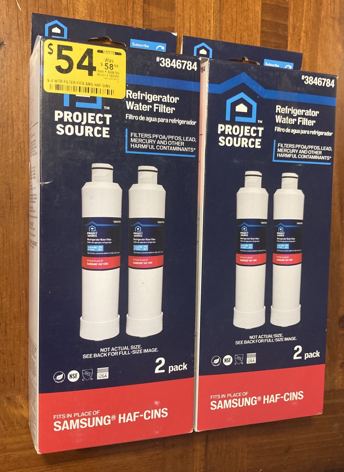 Project Source 3846784 Refrigerator Water Filter 4 Pack (2 Packs Of 2)