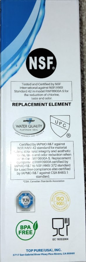 Two IcePure RWF0900A Refrigerator Water Filter Blue White NIB