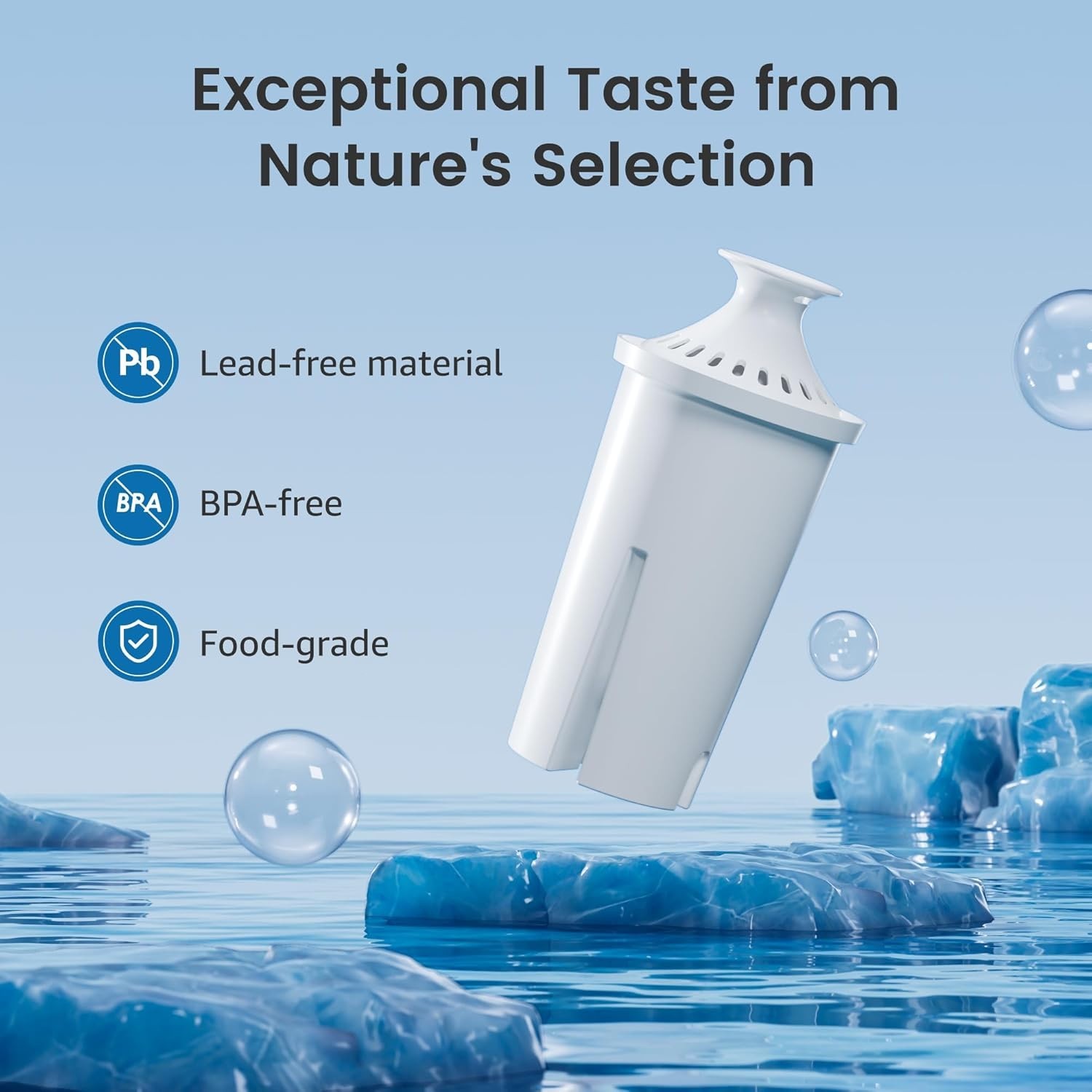 8 Pack AquaCrest Replacement for Brita Classic Pitcher Water Filter AQK-06