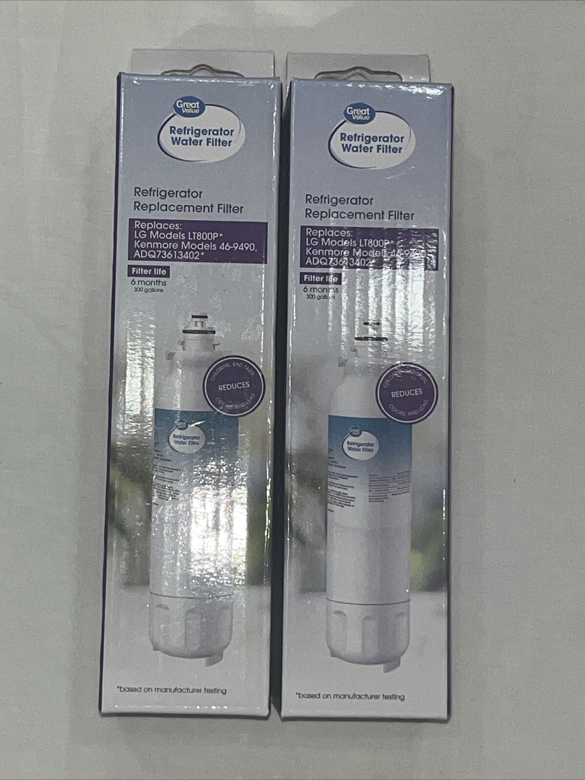 2 Great Value Replacement Refrigerator Water Filter LG LT800P & Kenmore 9490