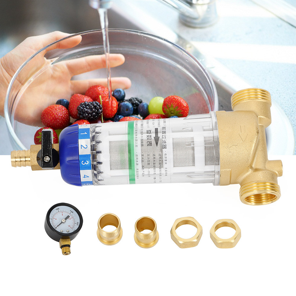 3/4in Home Reusable Sediment Water Filter Spin Down Mesh System Hot Water Filter