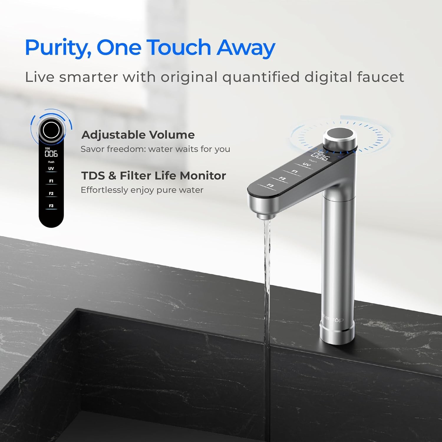 Waterdrop X16-Alkaline Reverse Osmosis Water Filter 11-Stage Filtration 1600 GPD
