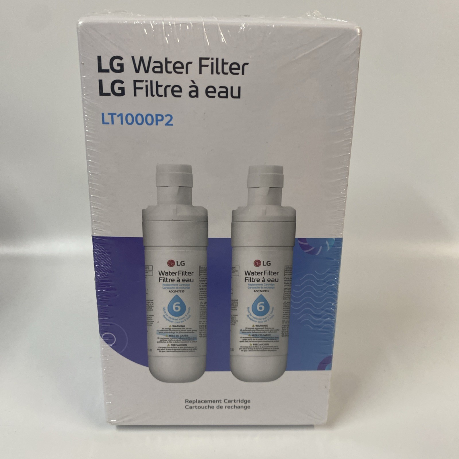 2Pk LG Refrigerator Water Filter LT1000P2 Replacement Cartridge Genuine OEM