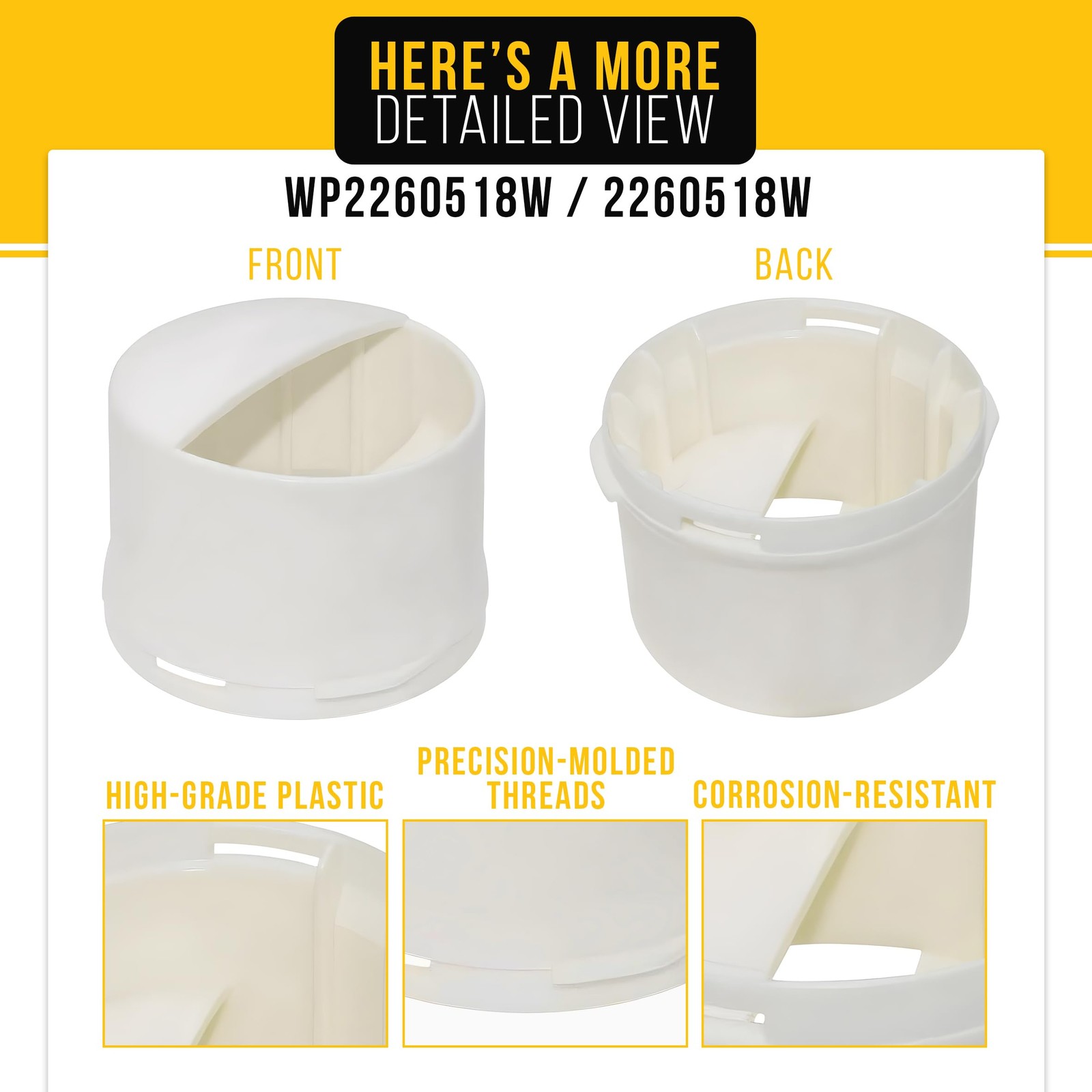2260518W WP2260518W Water Filter Cap for Whirlpool Kenmore Refrigerator Repla…