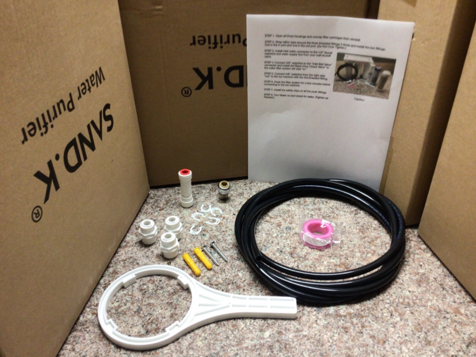 Ice Machine Water Filter Kit Sediment, Carbon, & Resin 3/8 Waterline & Fittings