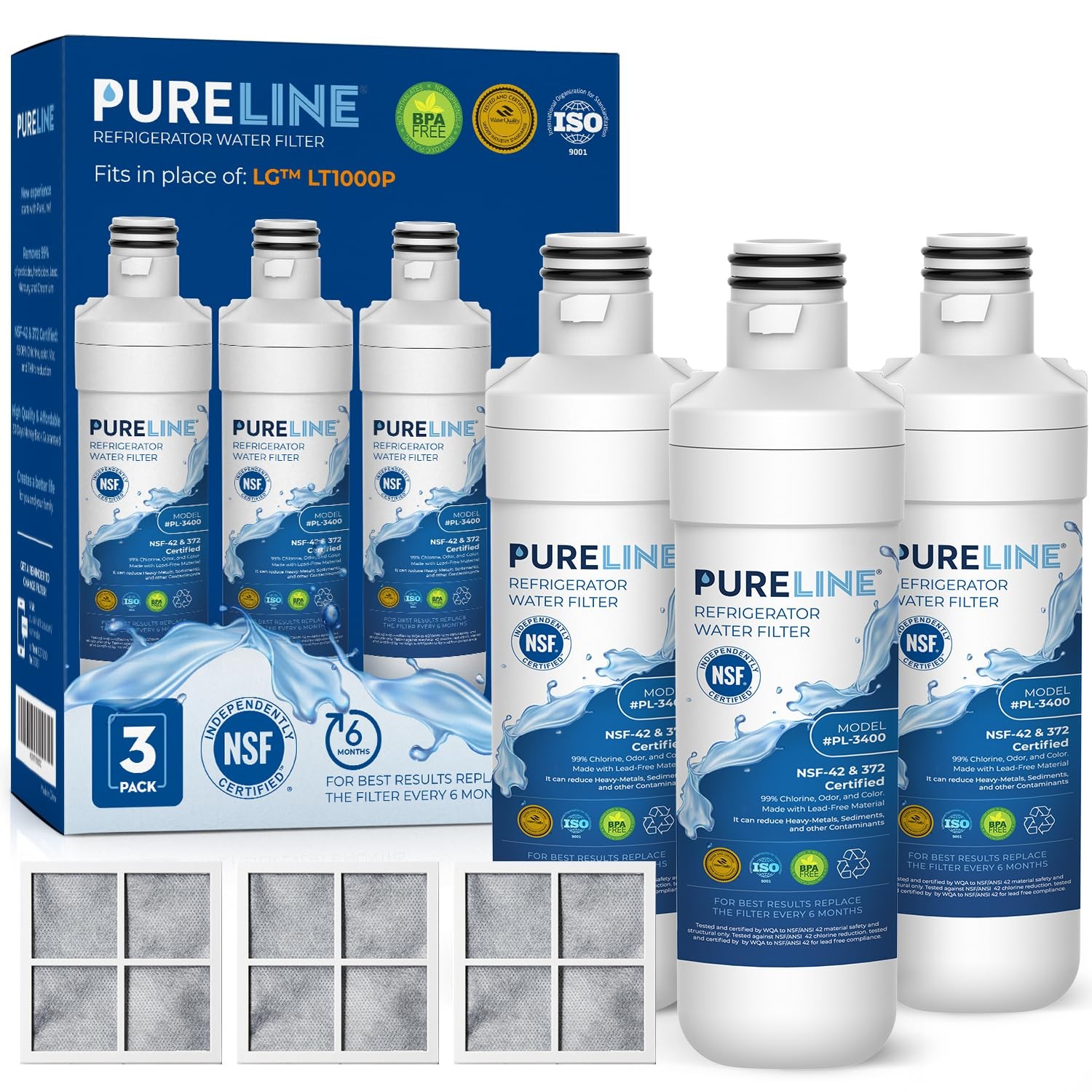 LT1000PC Refrigerator Water Filter Replacement for LG LT1000P, ADQ747935, MDJ…