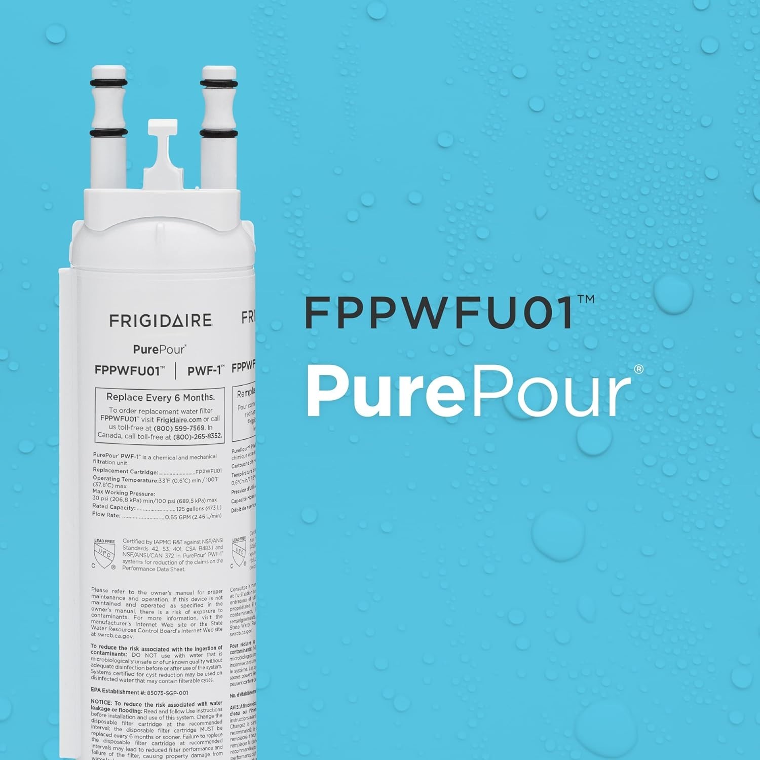 1-6Pack Frigidaire PWF-1 FPPWFU01 Refrigerator PurePour Water &Ice Filter