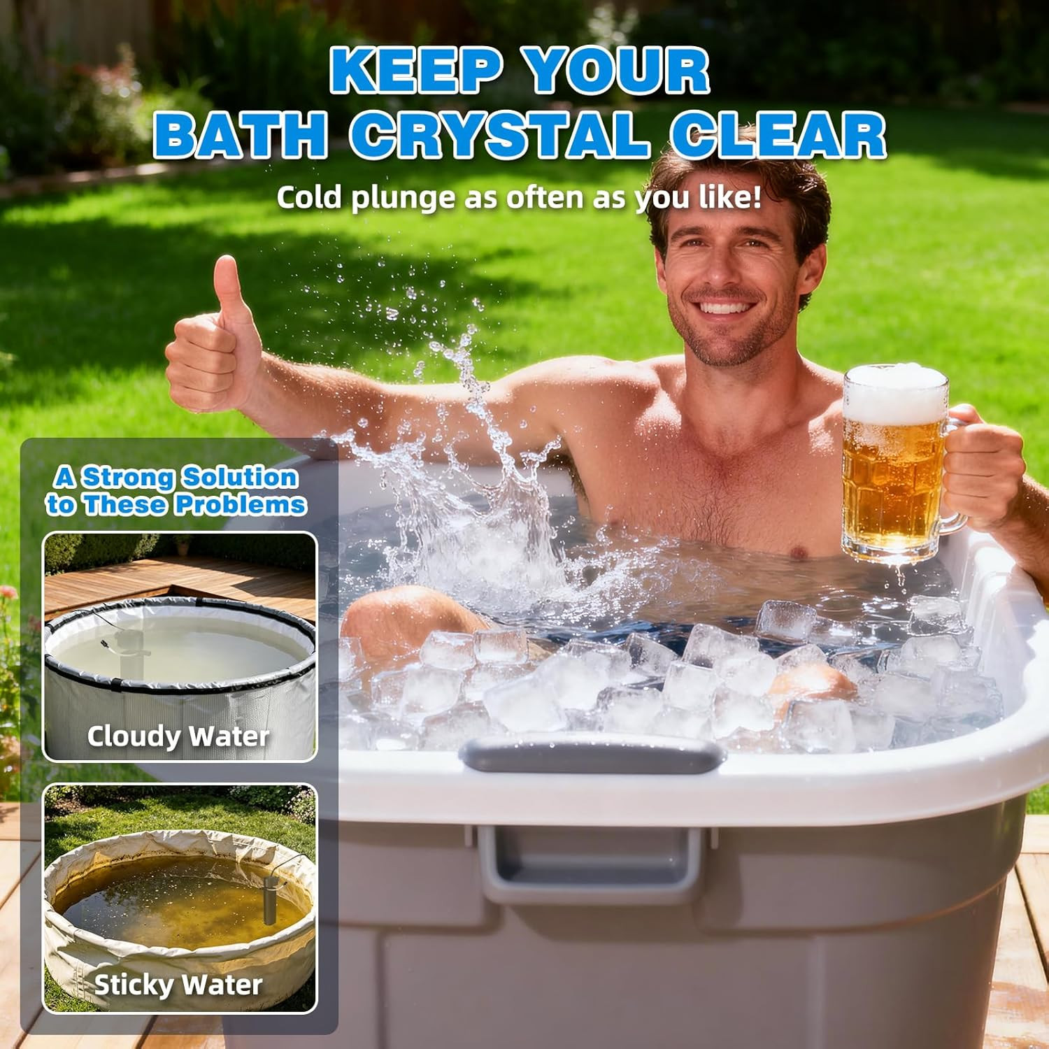 300 GPH Cold Plunge Filter for 100-600 Gal Ice Bath Tub & Cold Plunge Tub, Small