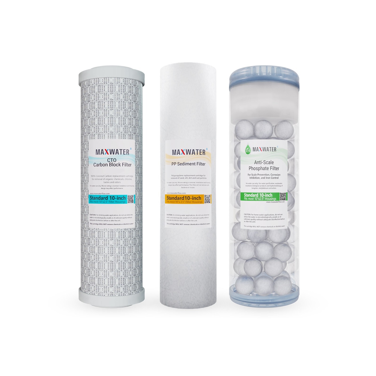 Max Water Whole House Anti-Scale Water Filter Replacement kit w/ Sediment & CTO