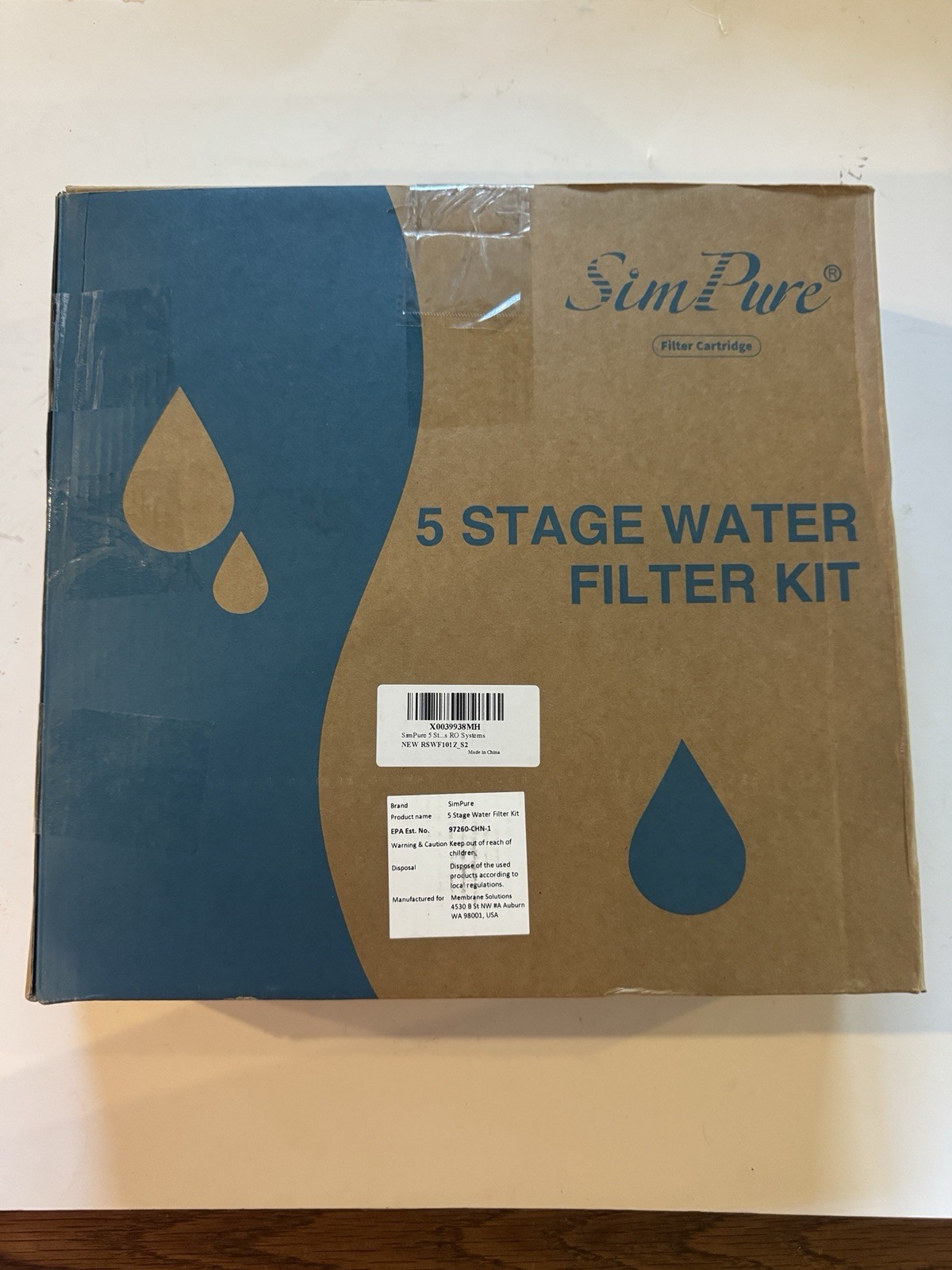 SimPure 5-Stage RO Replacement Filter Set 75 GPD 10in Systems