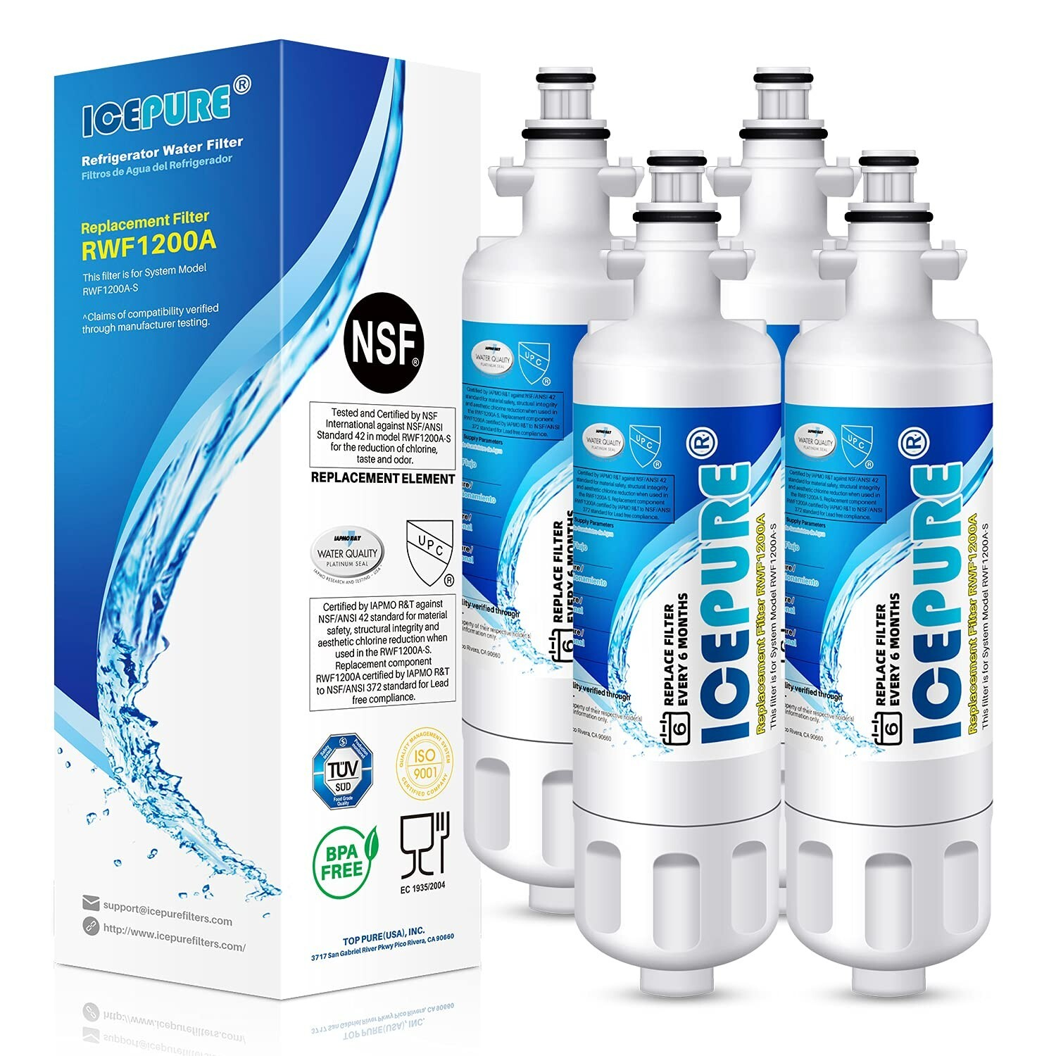 ICEPURE Refrigerator Water Filter, Compatible with LG LT700P, Kenmore 9690
