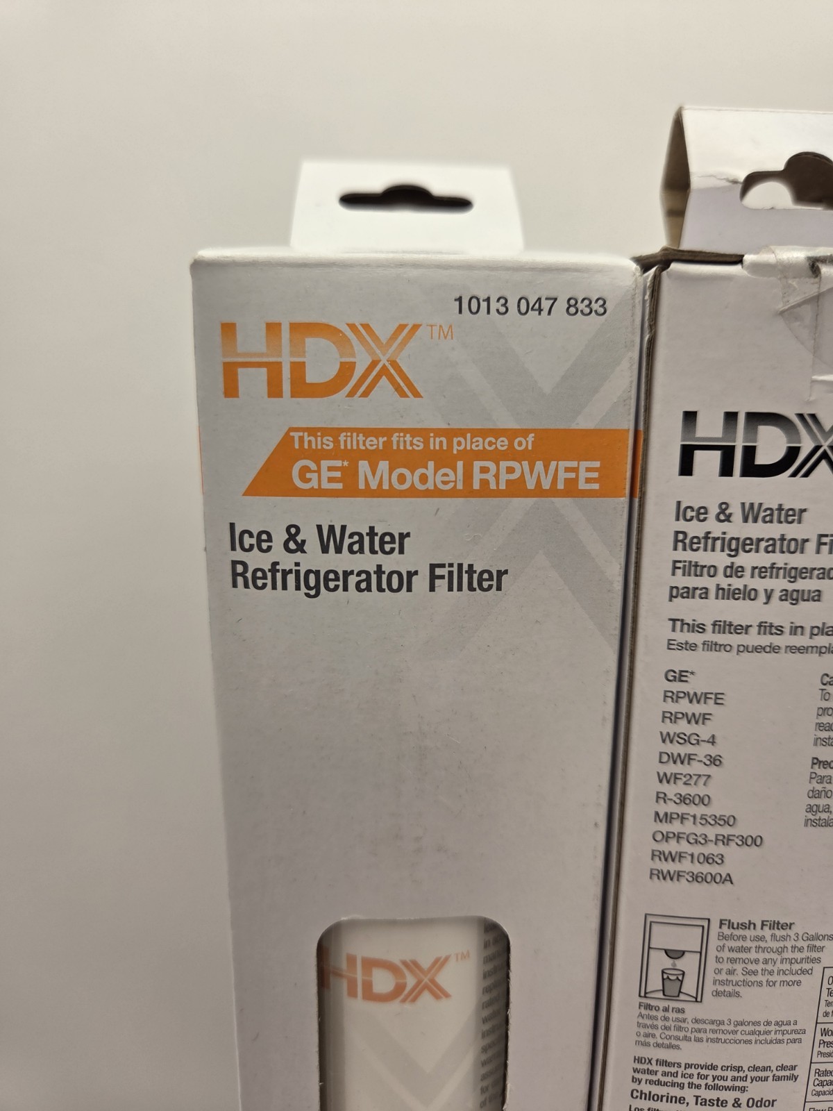 (2) HDX EQG-2-S Refrigerator Water Filter for GE Model RPWFE