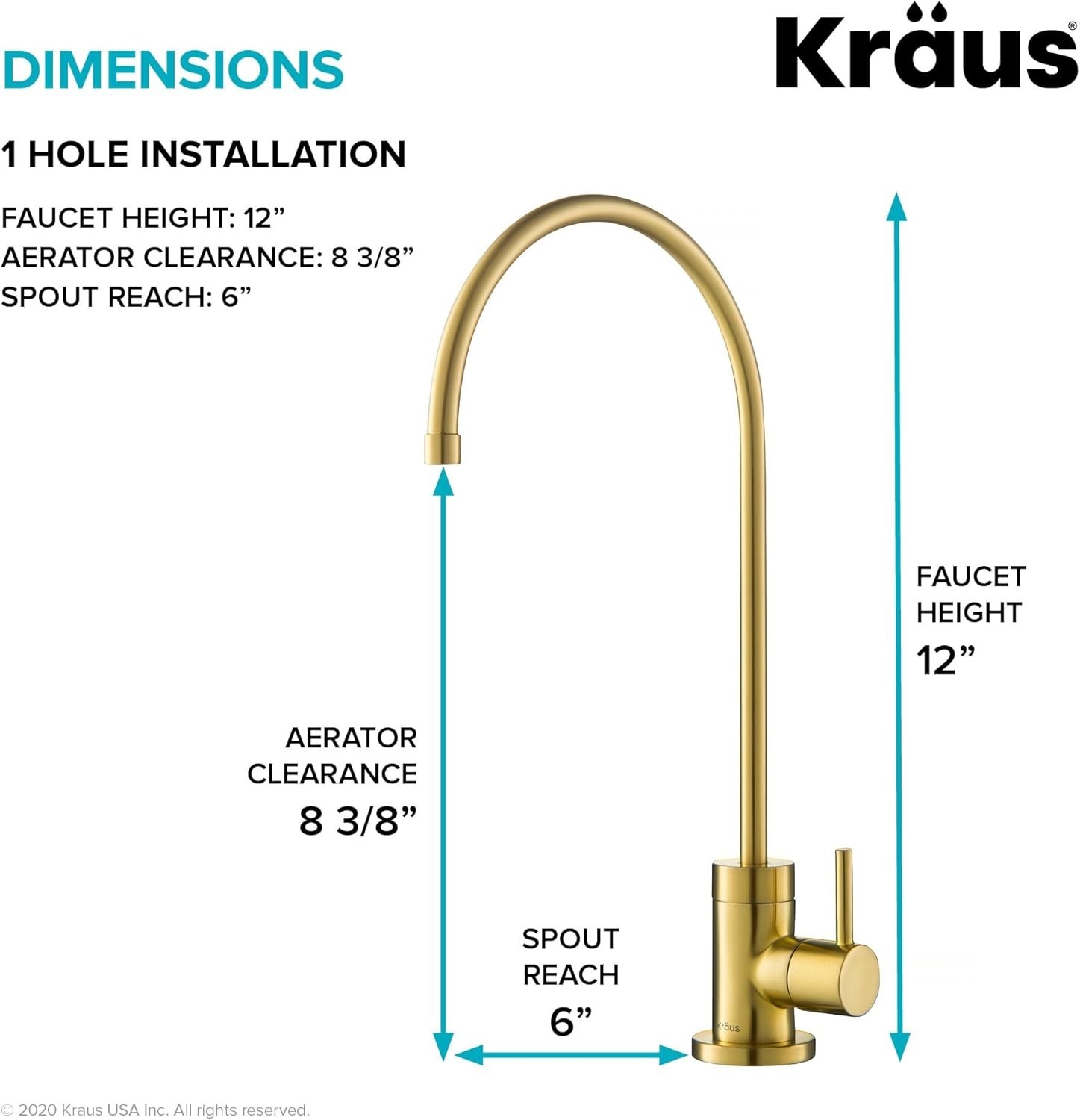 Sleek Brushed Brass Filter Faucet – Rust-Resistant Design