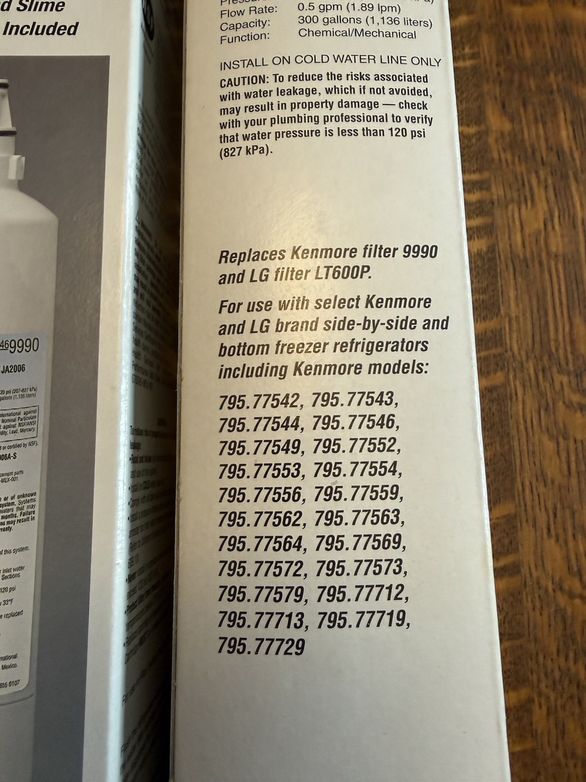 Kenmore refrigerator water filter Cartridge 46-9990 New In Box, Set Of 2