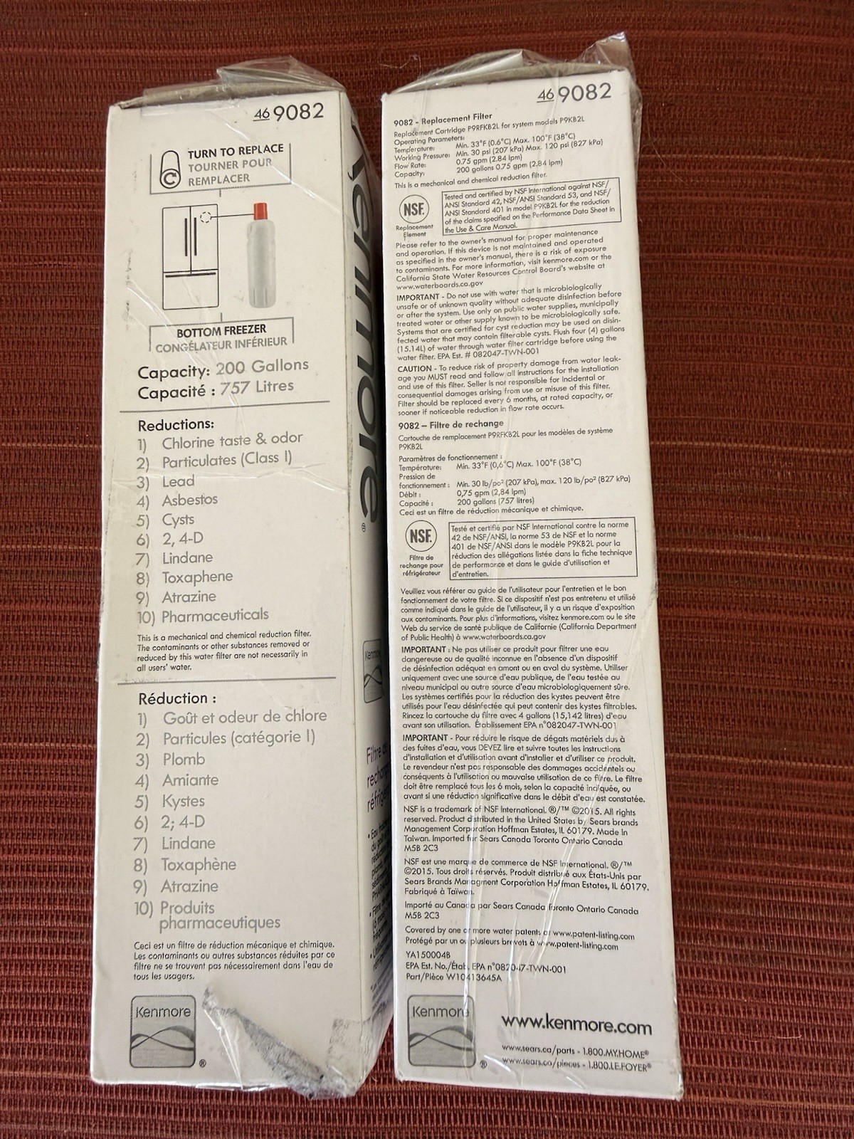 2 Kenmore 46-9082 Replacement Refrigerator Water Filter