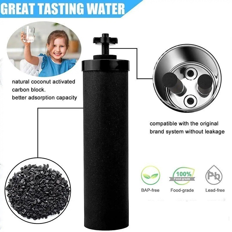 4Packs Water Filter Replacement for Berkey® BB9-2 Black Activated Carbon Filters
