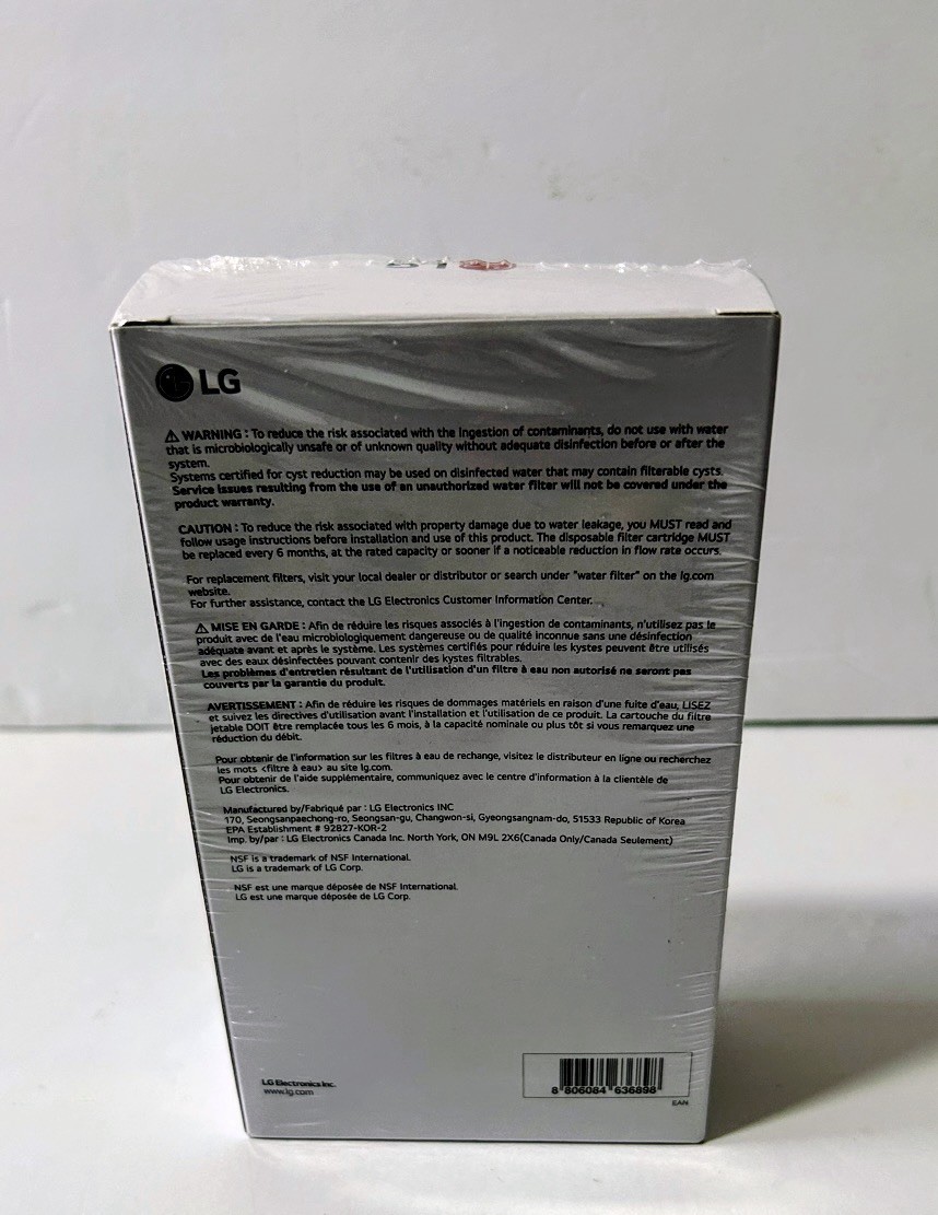 2 Pk Genuine LG LT1000P2 6-Month /200 Gal Refrigerator Replacement Water Filter