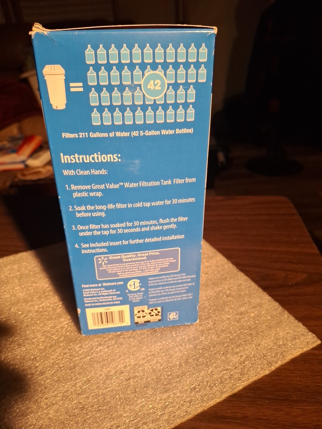 Great Value Water Filtration Tank Replacement Filter NEW SEALED