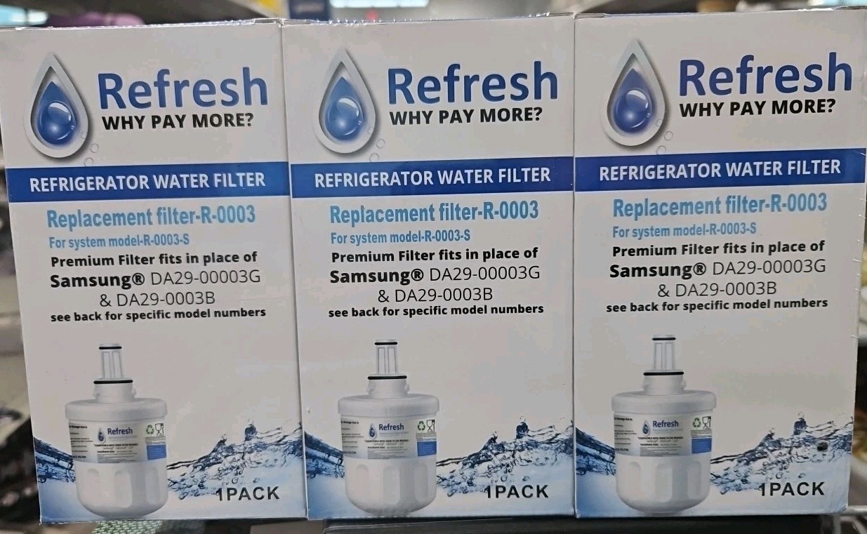 Refresh R-0003 Refrigerator Water Filter Replacement Samsung Lot of 3