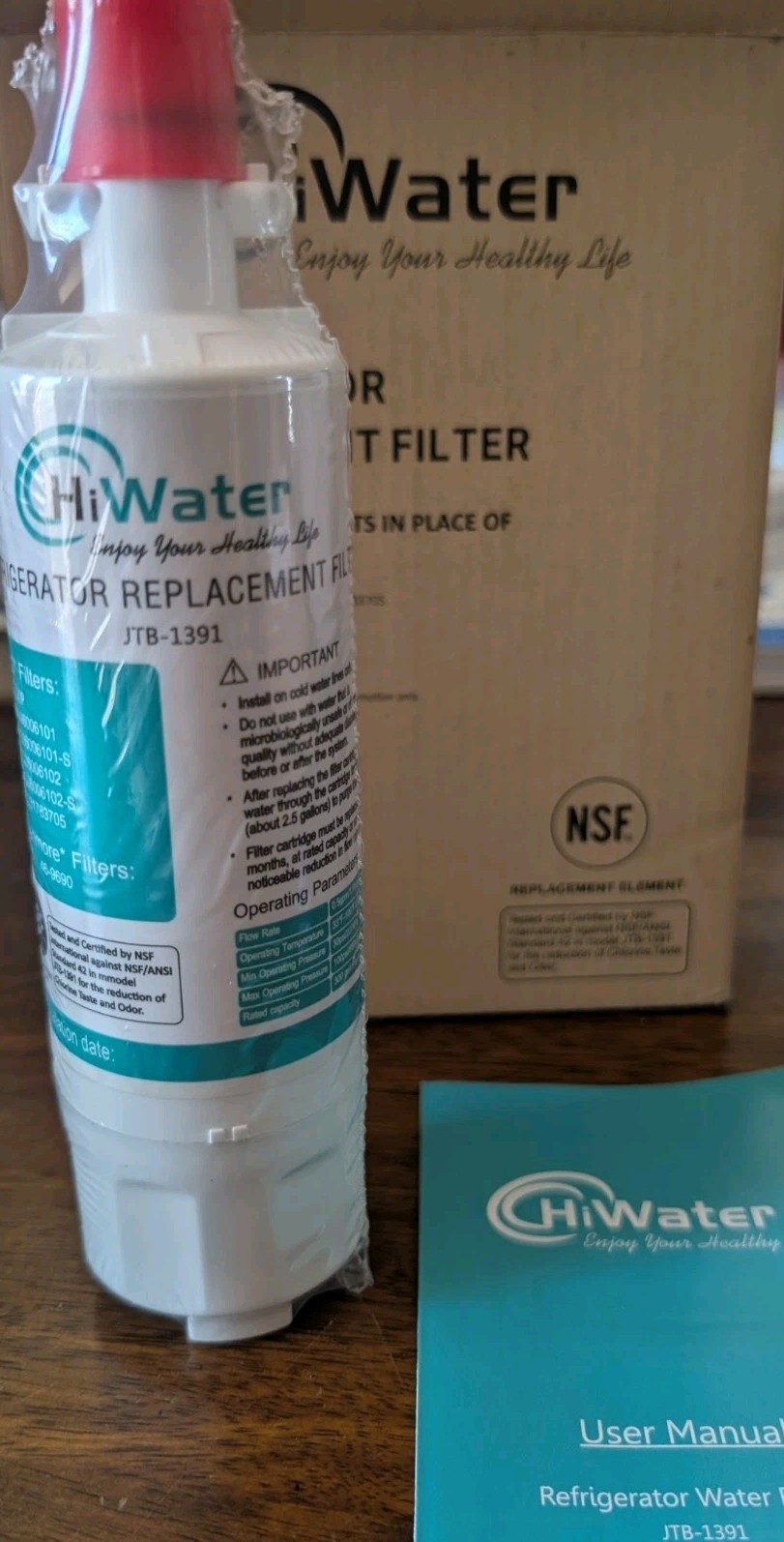 HiWater JTB-139I Refrigerator Water Filter 3 Pack Compatible With LG LT700P