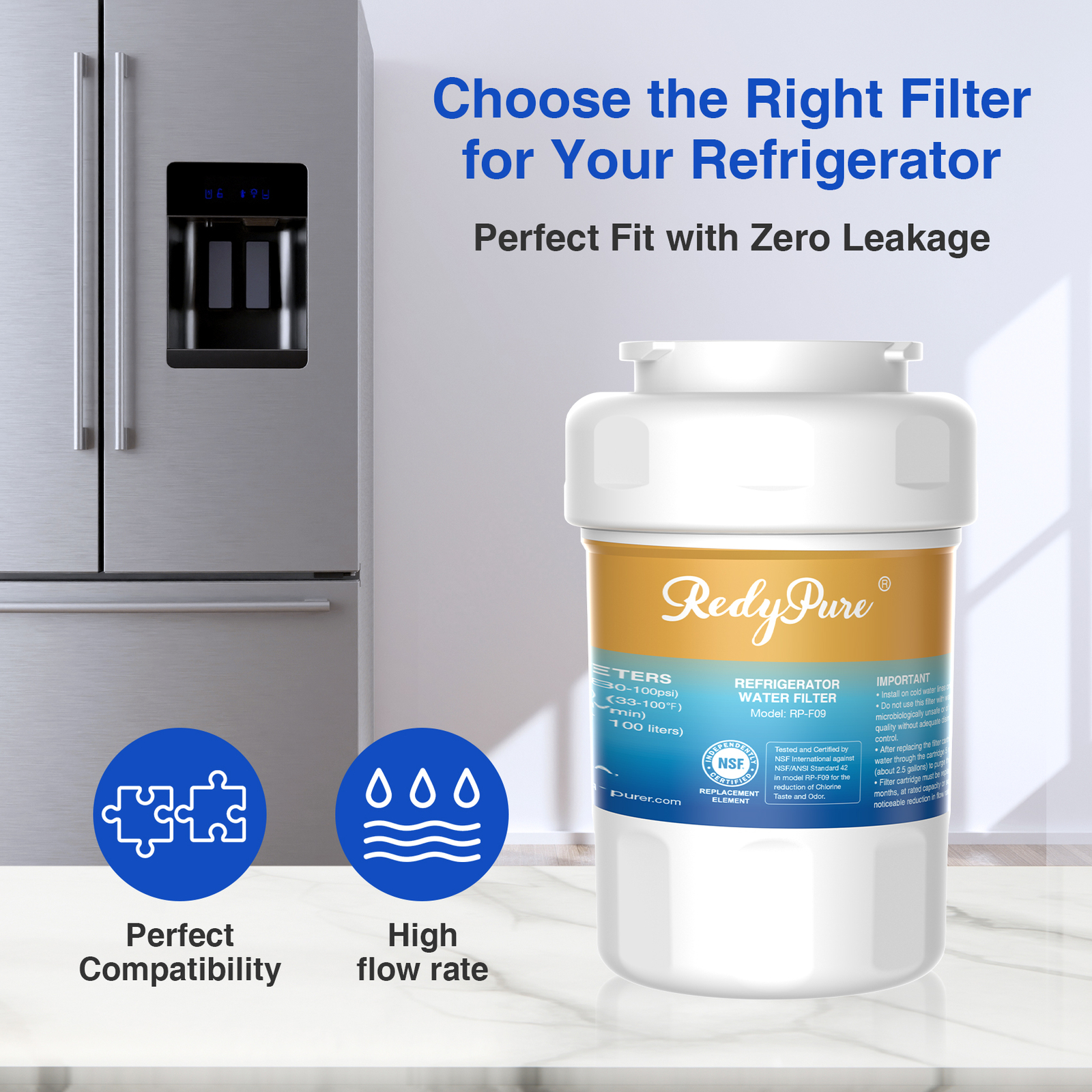 9 Pack Replacement Fit For GE MWF GWF06 FMG1 WF287 EFF-6013A PL-100 Water Filter