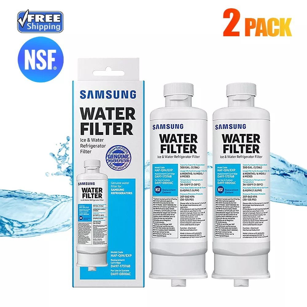 2 PACK Genuine Samsung DA97-17376B HAF-QIN/EXP REFRIGERATOR Water Filter US