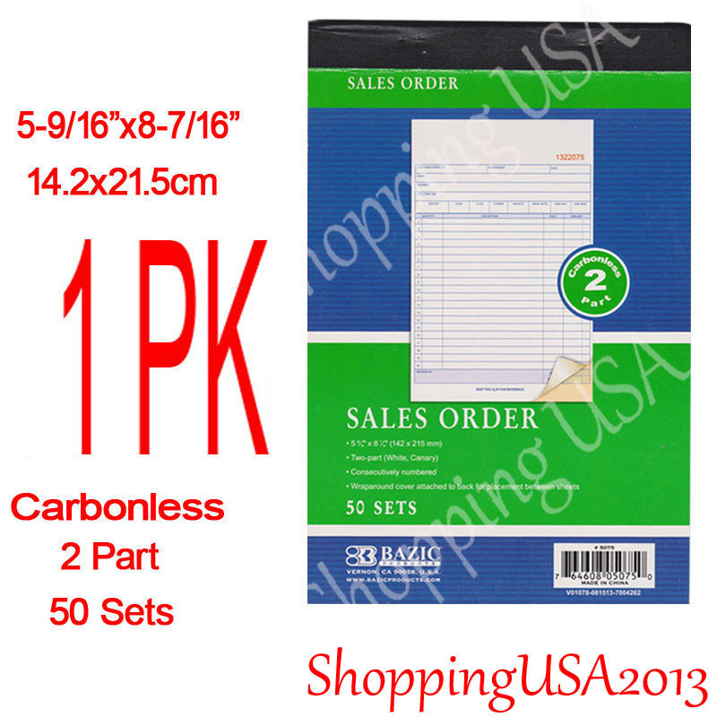 1 X Invoice Sales Order Book 50 Set Forms 2 Part Carbonless Receipt