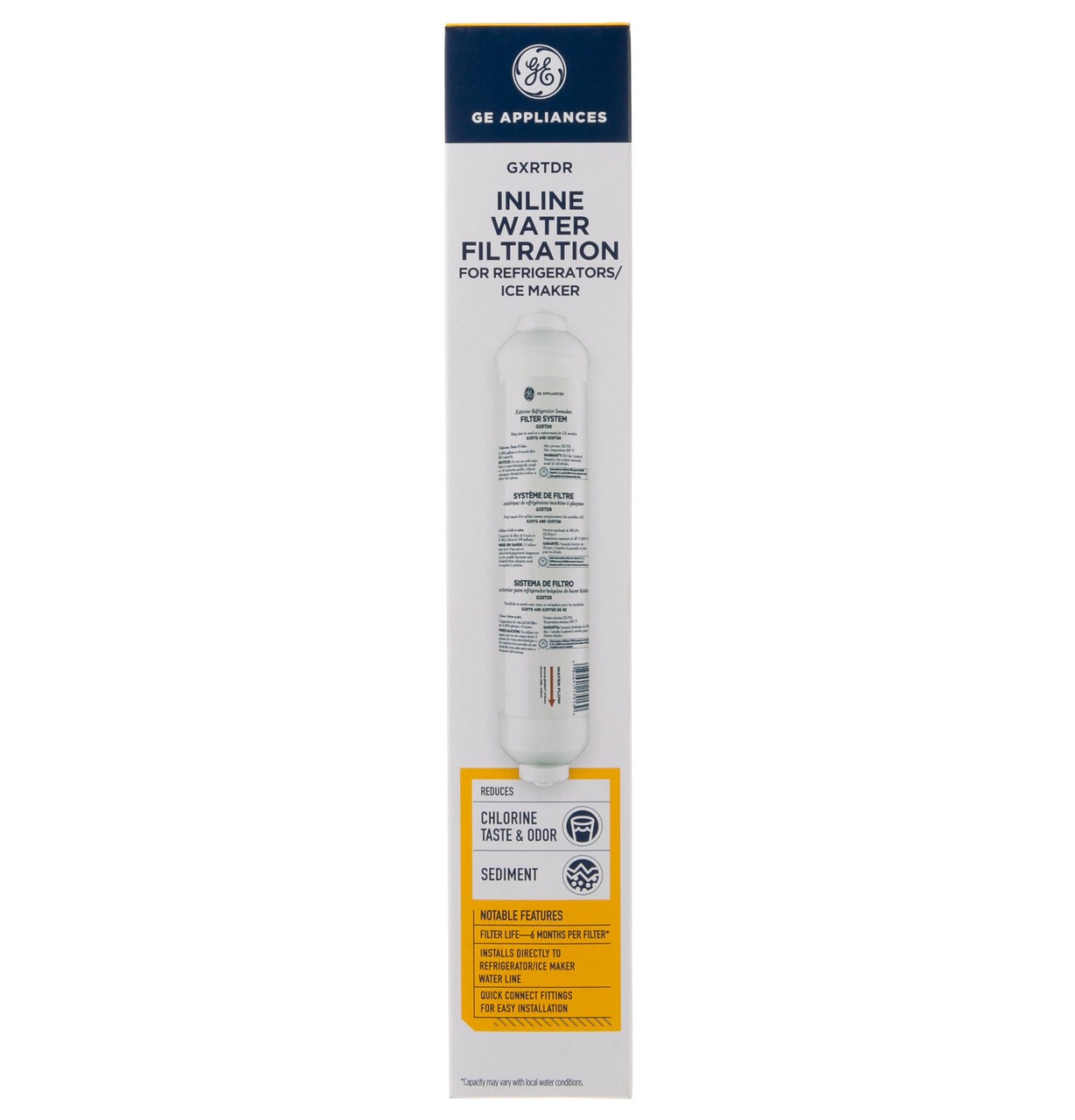 NEW 1-PACK GE GXRTDR Exterior Refrigerator/Icemaker Filtration System, White