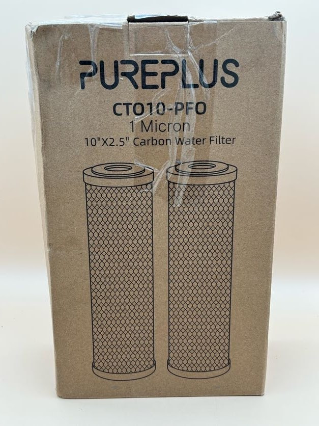 PUREPLUS 1 Micron 10”X2.5” Carbon Water Filter CTO10 – 2 Pack – New Open Box