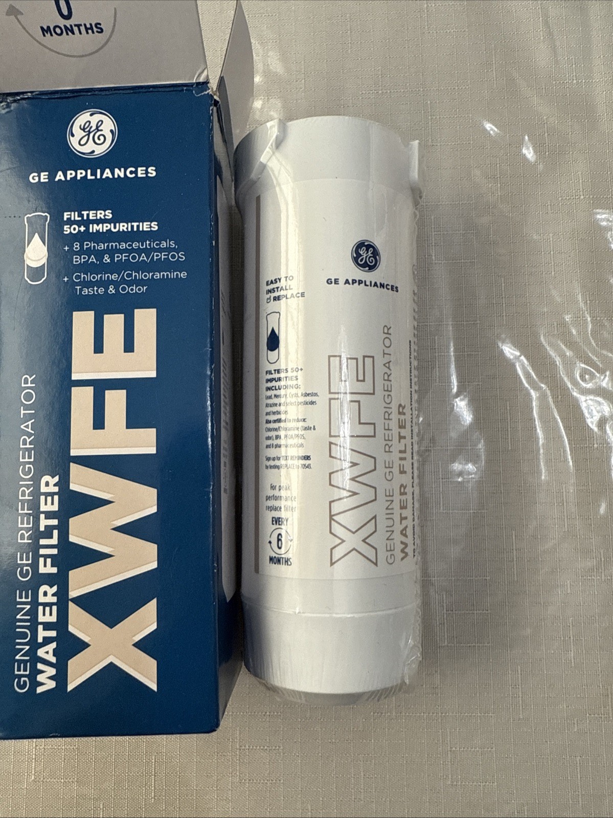 Genuine GE XWFE Refrigerator Water Filter – White OEM original No Chip