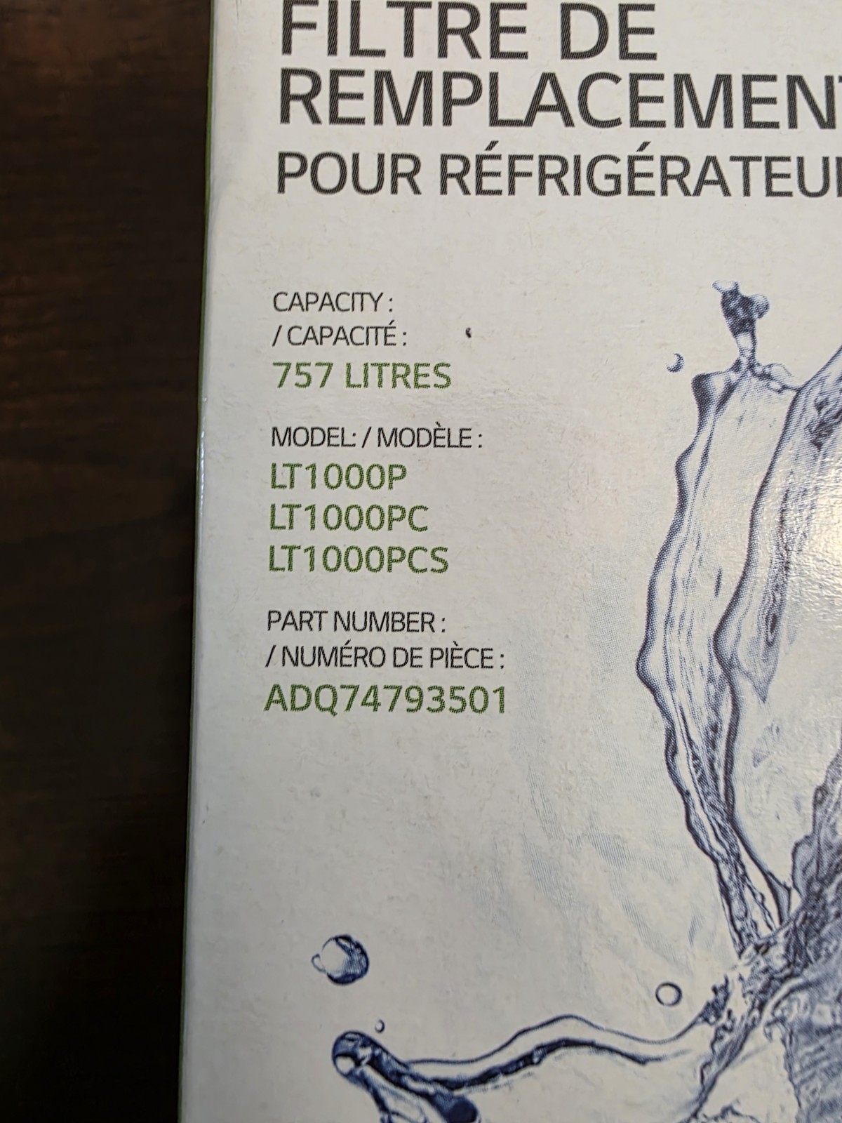 Genuine LG LT1000P Refrigerator Water Filter NEW NIB Sealed ADQ74793501 200Gal