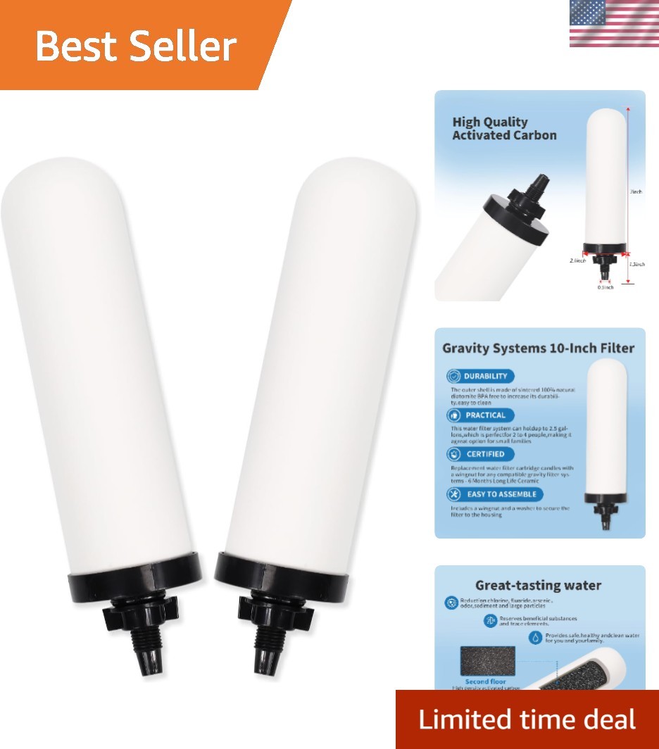 2 Pack 7″ Ceramic Water Filters with Activated Carbon – Superior Purification