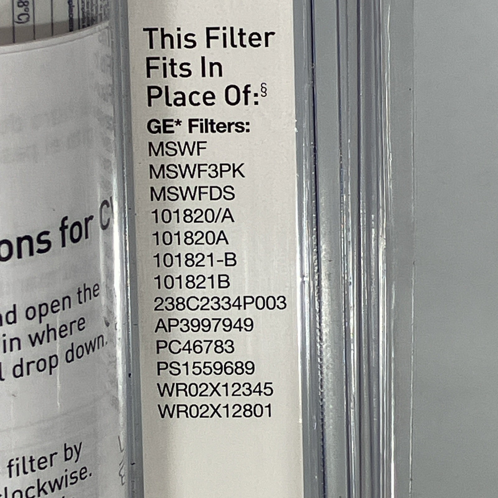 Culligan Refrigerator Filter CW-G3 Replacement for GE MSWF Brand New Sealed