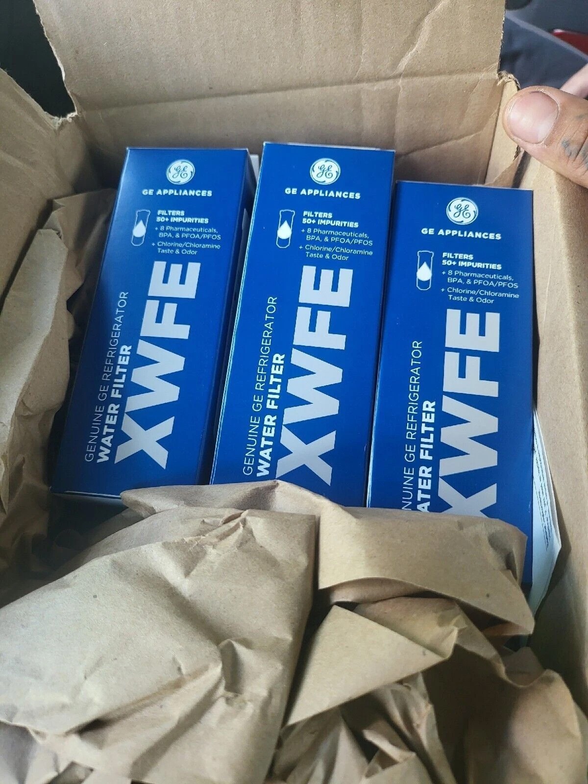 (3 Pack) Genuine GE XWFE Refrigerator Water Filter OEM Replacement XWF