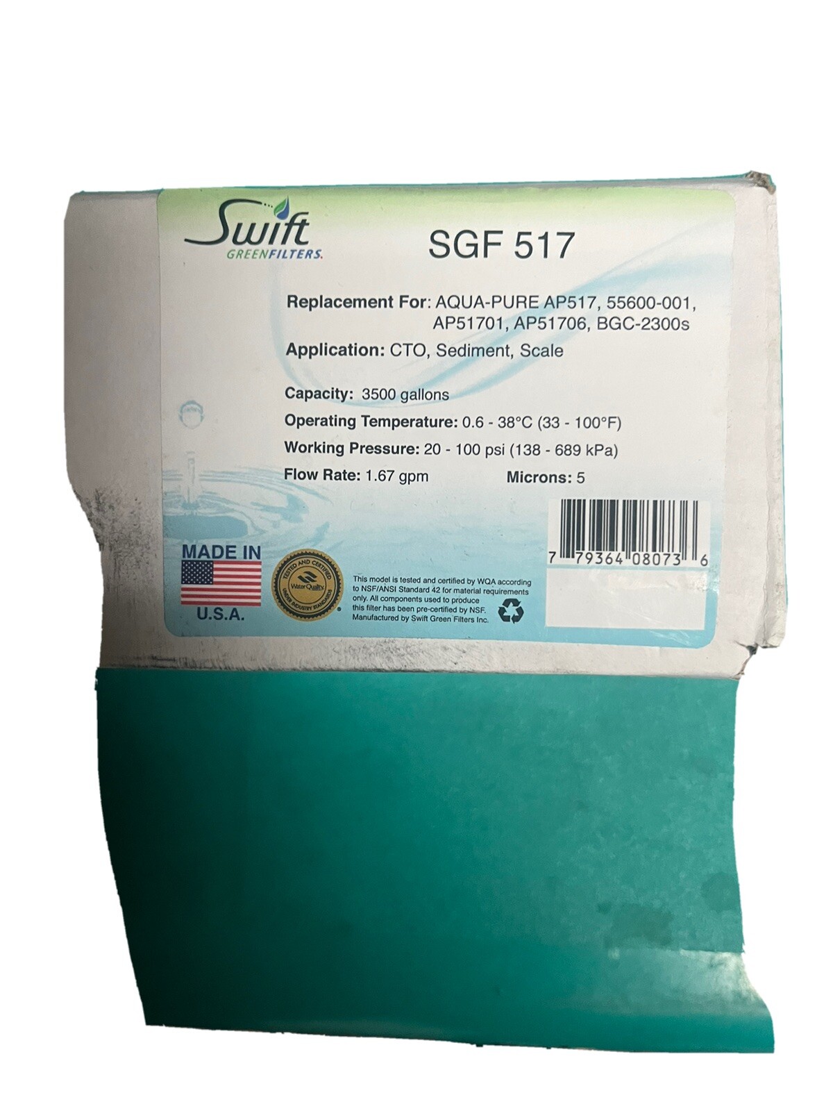 Replacement for 3M CFS517 Water Filter by Swift Green Filters SGF 517