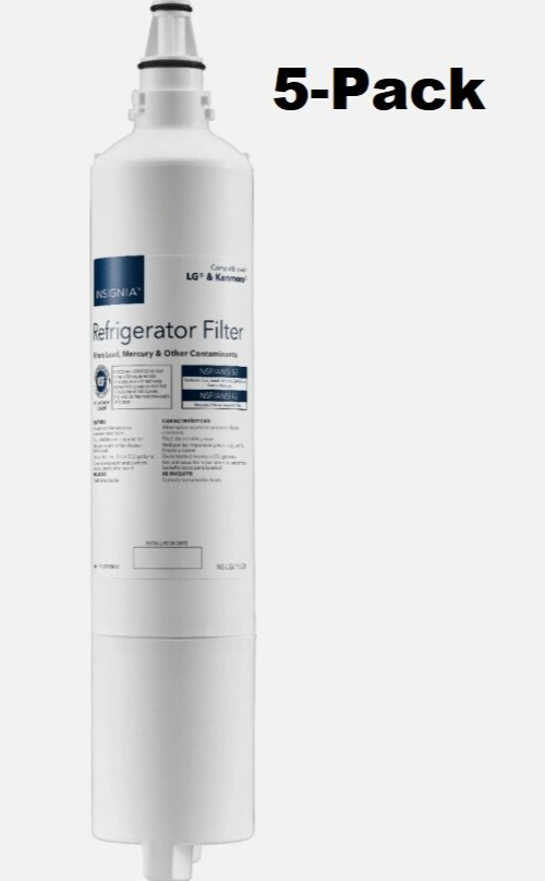 5-Pk Insignia NSF 53 Water Filter Replacement-LG Refrigerator LT600P 5231JA2005A