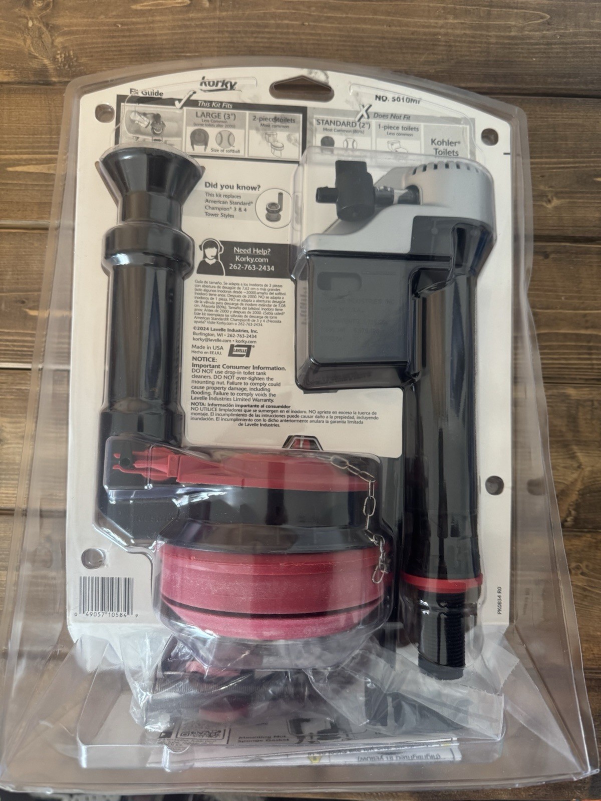New Korky Large 3-inch 3” Complete Toilet Repair Kit QuietFILL Technology