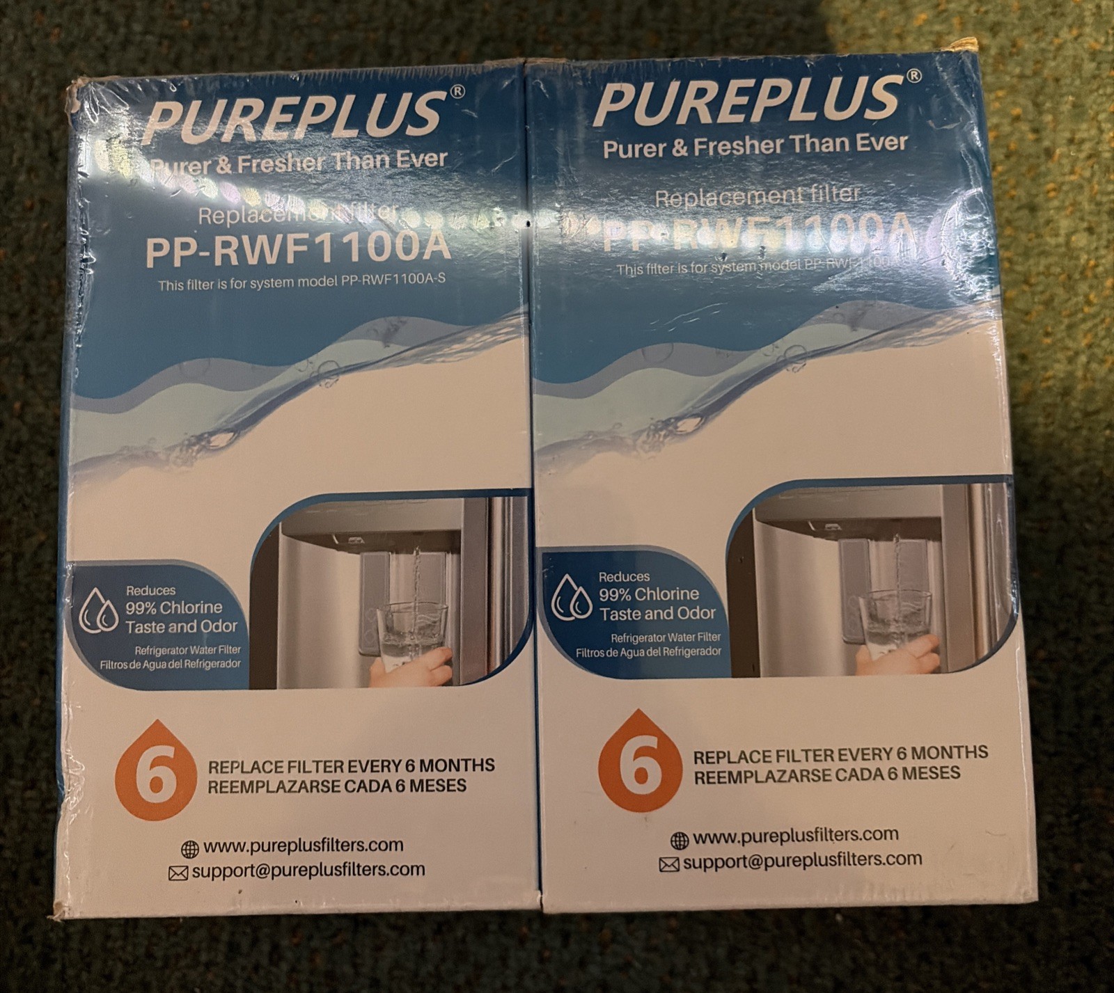 Pureplus Filter PP-RWF1100A Replacement Fridge Water Filters LOT OF 2 New Sealed