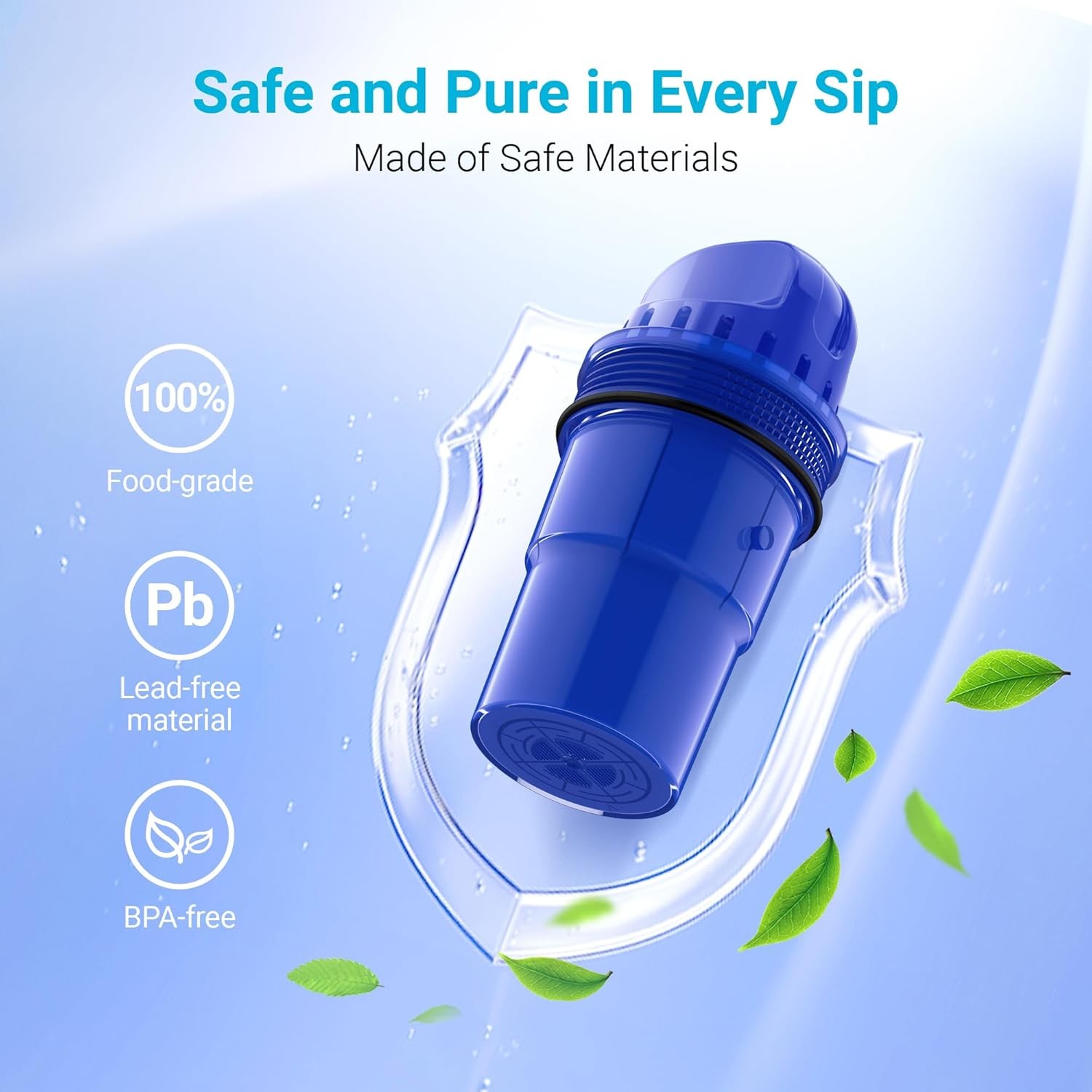 AQUA CREST AQK-950Z Pitcher Water Filter, Replacement for CRF-950Z, 8 Pack