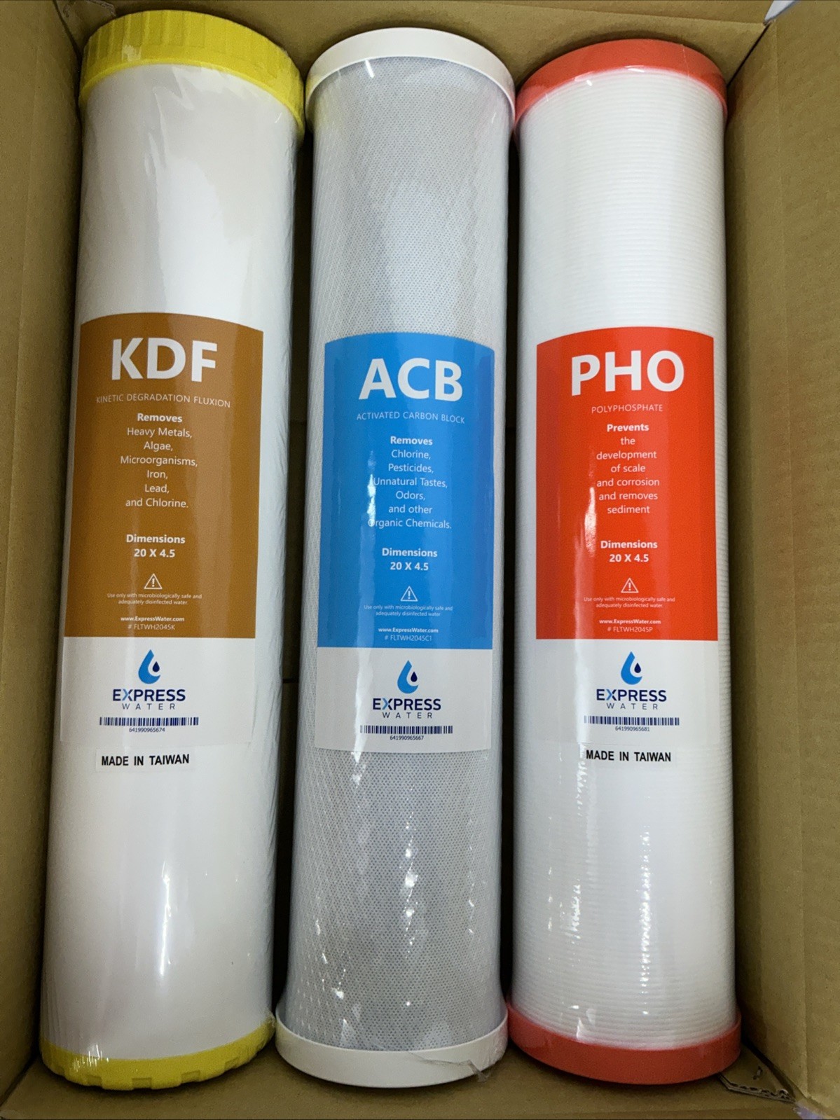 Whole House Filter Set 3 Pack Carbon Block, KDF, Polyphosphate for Heavy Metals