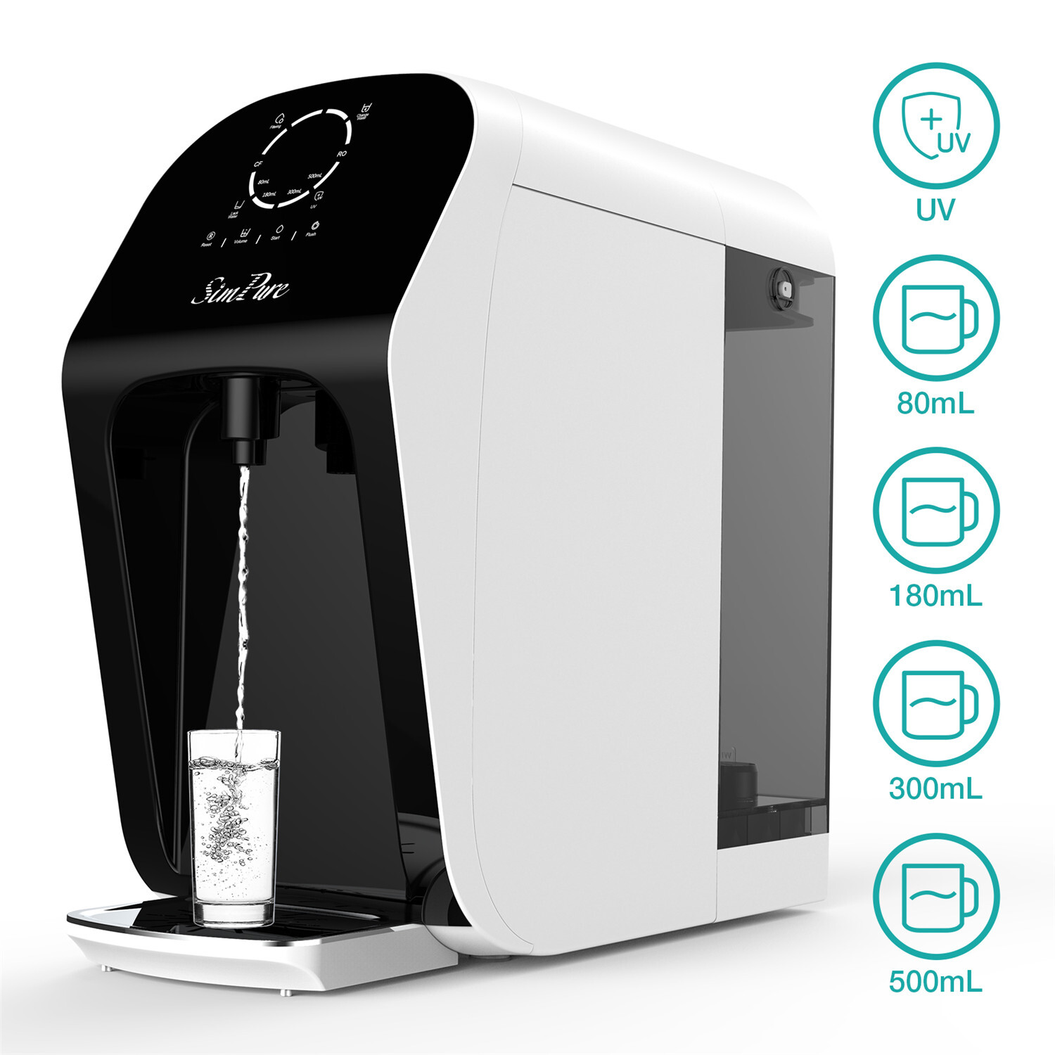 8-Stage RO Countertop Reverse Osmosis Water Filter System Filtration Dispenser