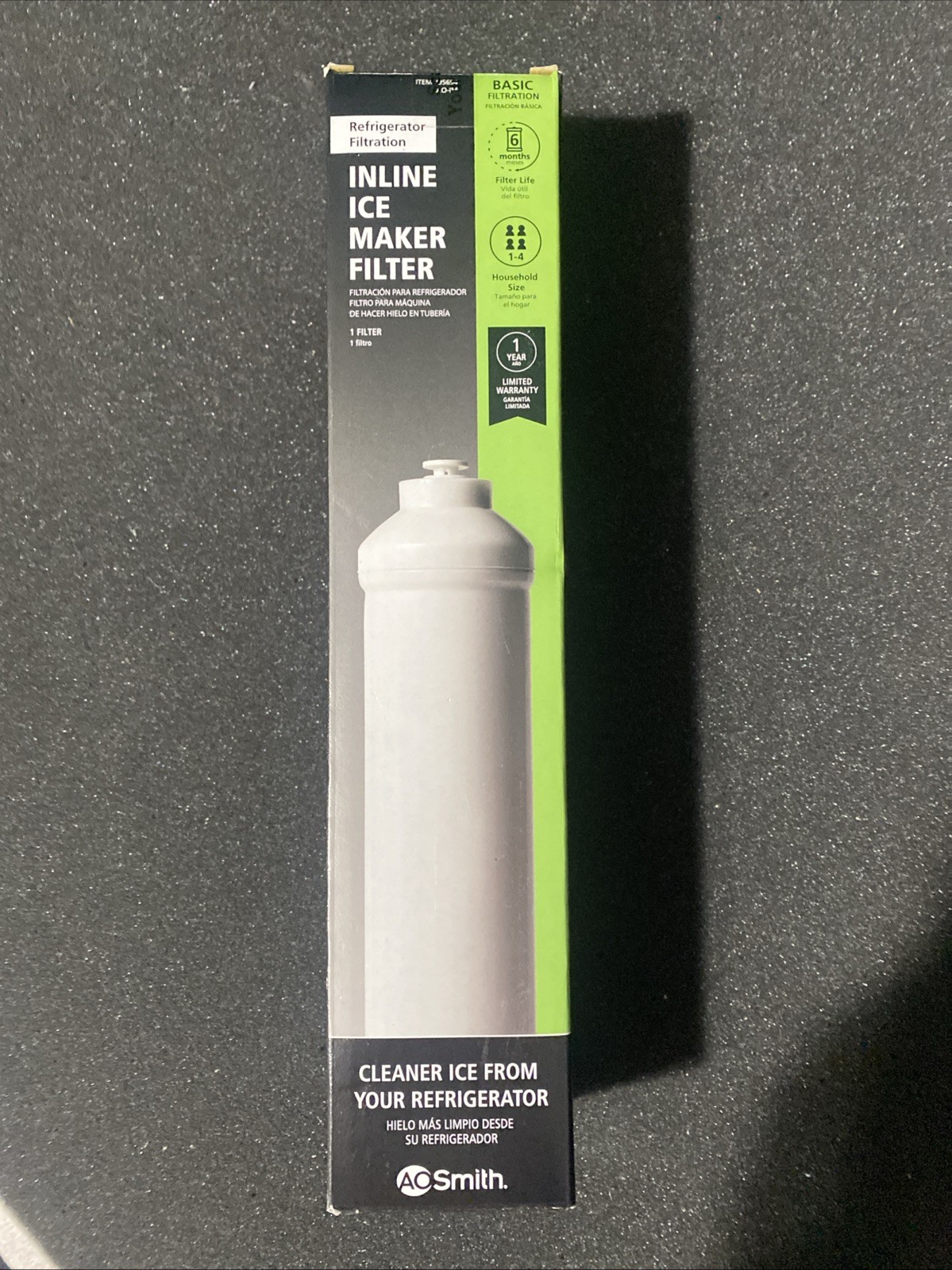 AO Smith Inline Ice Maker Filter Push-In Fitting 2″x10″ Model AO-IM