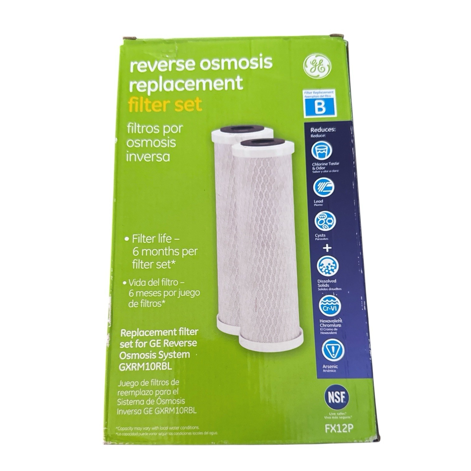 GE FX12P Reverse Osmosis Water Replacement Filter B Set Of 2 GXRM10RBL SEALED