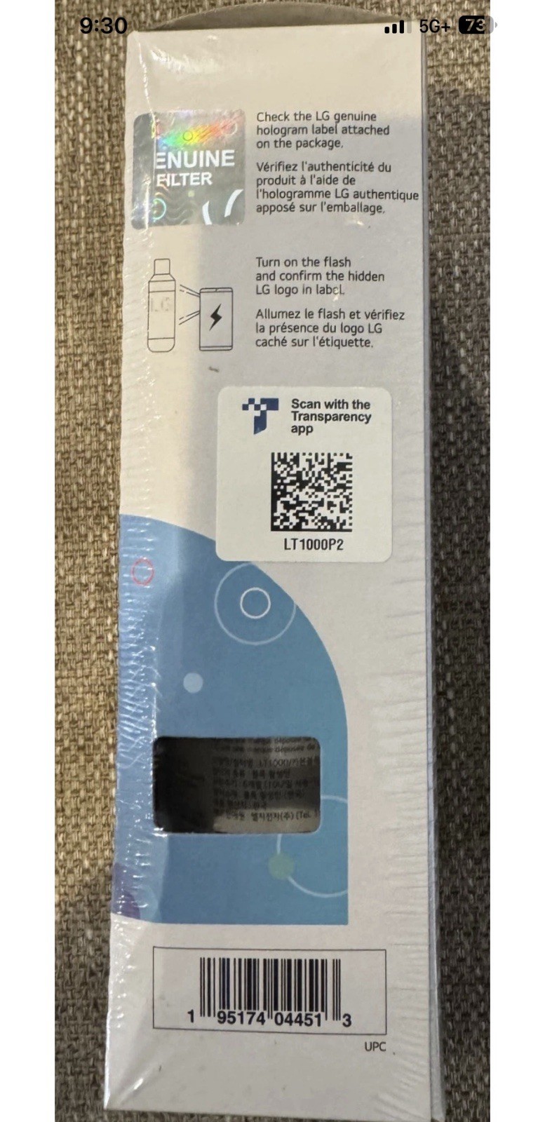 LG LT1000P2 Water Filter Replacement Cartridge 2 Pack OEM 412 NEW & SEALED