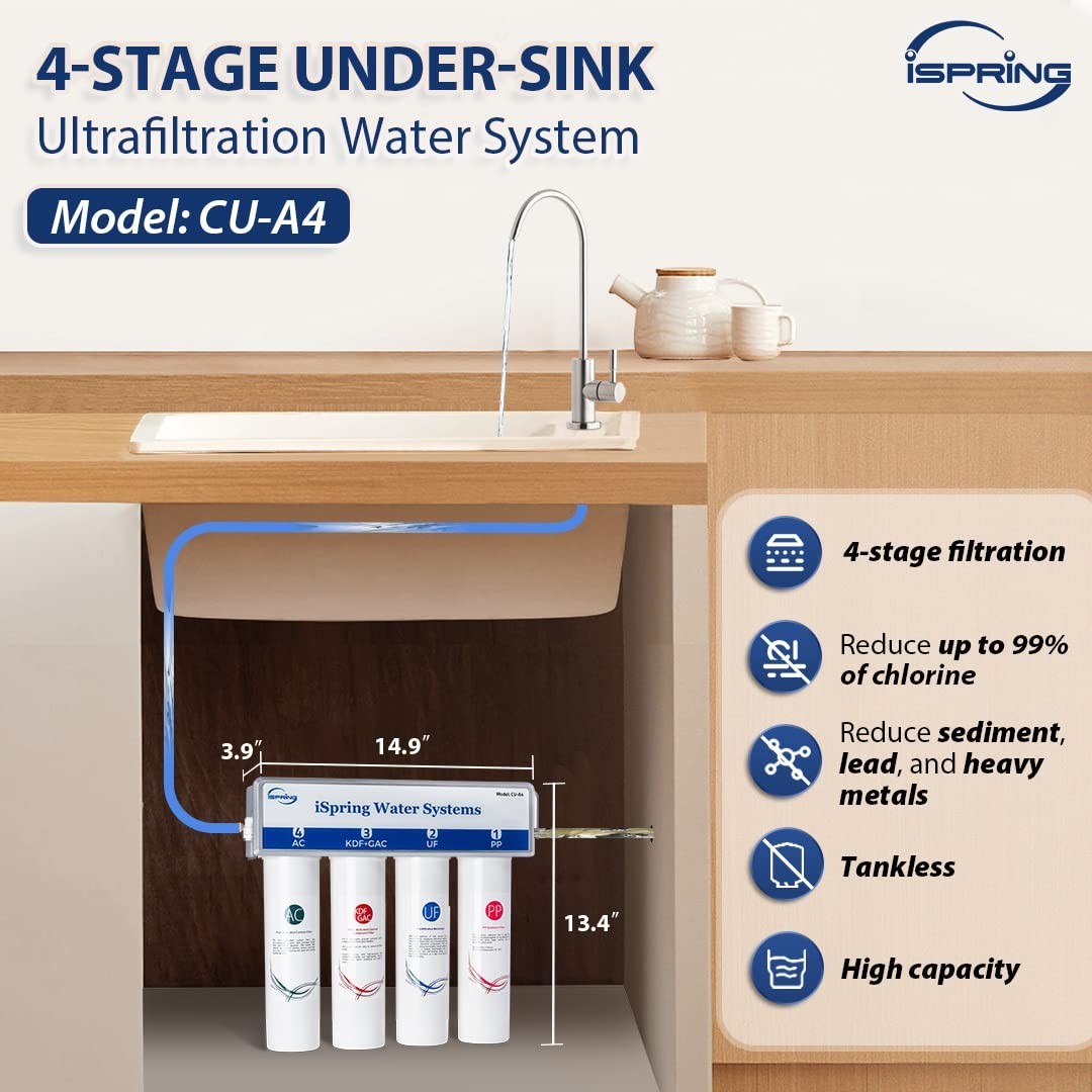 4-Stage Ultrafiltration Under Sink Water Filter System