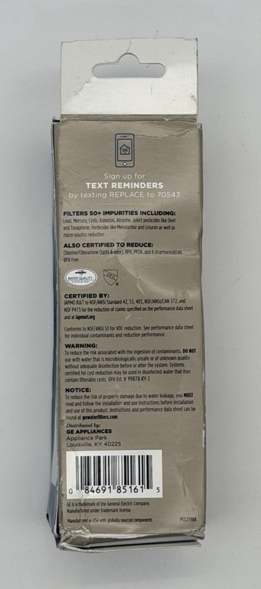 Genuine GE appliances Refrigerator Water Filter XWFE removes 50+ Impurities