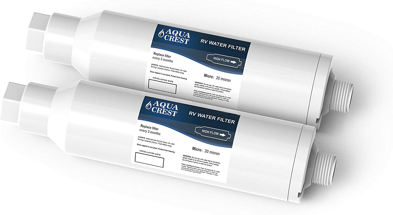 AQUA CREST RV Inline Water Filter for RVs and Marines, Drinking & Washing Filter